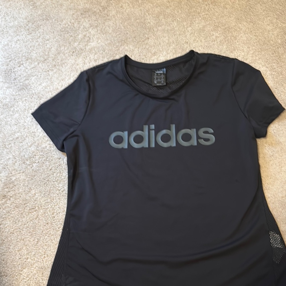 Adidas Black Fitted Crew Neck Short Sleeve Tee